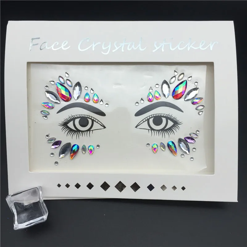 3D Crystal Glitter Jewels Tattoo Sticker Women Fashion Face Body Gems Gypsy Festival Adornment Party Makeup Beauty Stickers