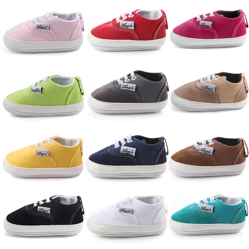 

XINI MOMMY New Elastic Canvas Shoes Non-skid Shoes with Rubber Soles for Baby Shoes Toddlers Canvas Newborn Baby Shoes XA 38