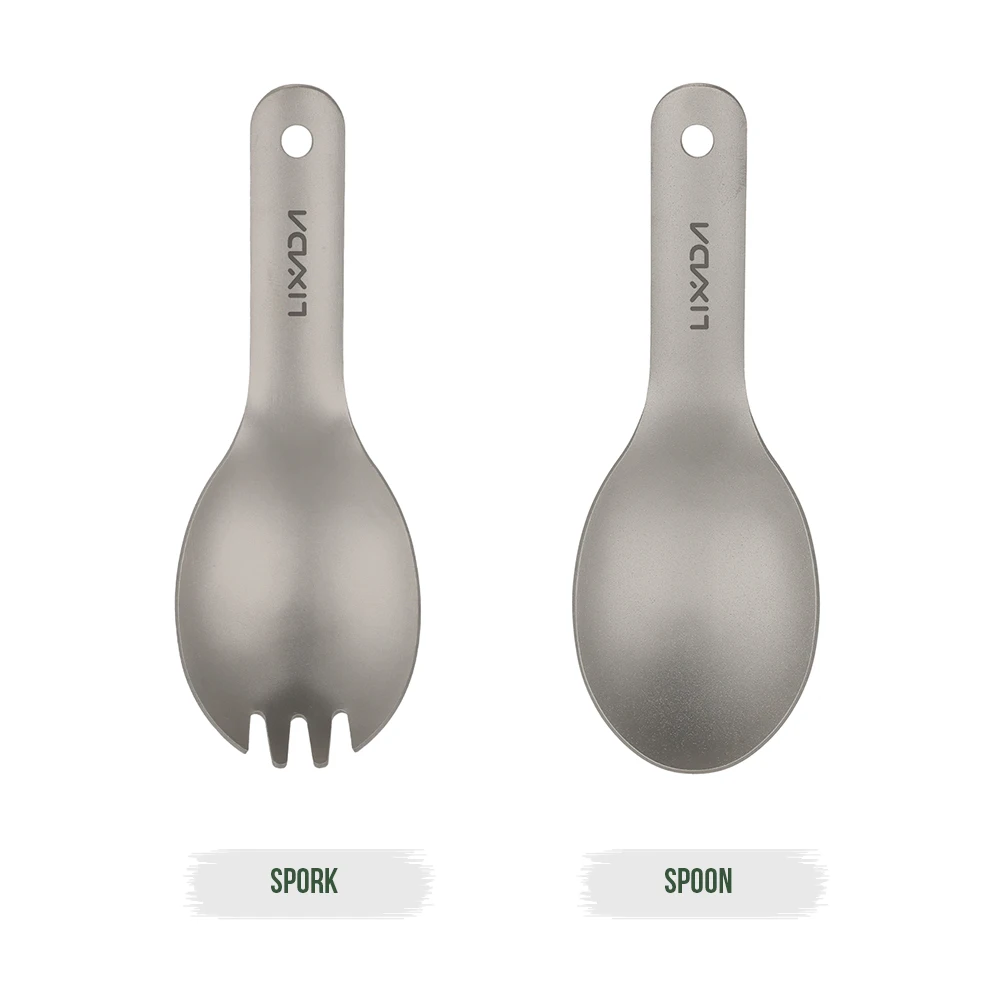 Lixada Titanium Spoon Fork Camping Tableware Picnic Outdoor Spoons Ultralight Children Baby Flatware | Спорт и развлечения