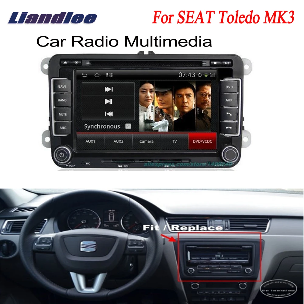 Liandlee 2 дин gps Android для SEAT Toledo MK3 2005 ~ 2009 радио Нави навигации Карты dvd-плеер HD экран OBD2 Камера ТВ