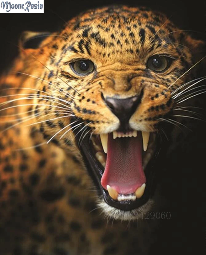 

MOONCRESIN 5D Diamond Mosaic The Fierce Leopard Diamond Embroidery Needlework Diy Diamond Painting Cross Stitch Decoration Kits