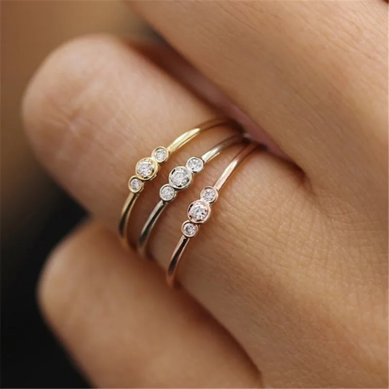 

Yobest 2019 New Simple Rose Gold/Gold/Silver Color CZ Stone Wedding Ring for Woman Wholesale