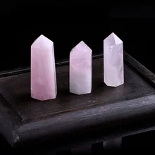 1 шт., натуральный розовый кварц, кристалл, минеральный орнамент, волшебная палочка для ремонта, семейный домашний декор, украшение для учебы, сделай сам, подарок