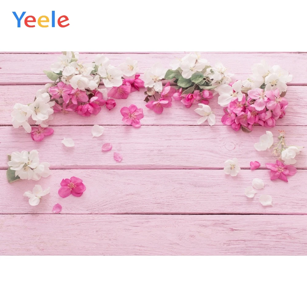 

Yeele Pink Wooden Backdrops Blossom Flower Baby Pet Photography Background Customized Photographic Backdrop For Photo Studio