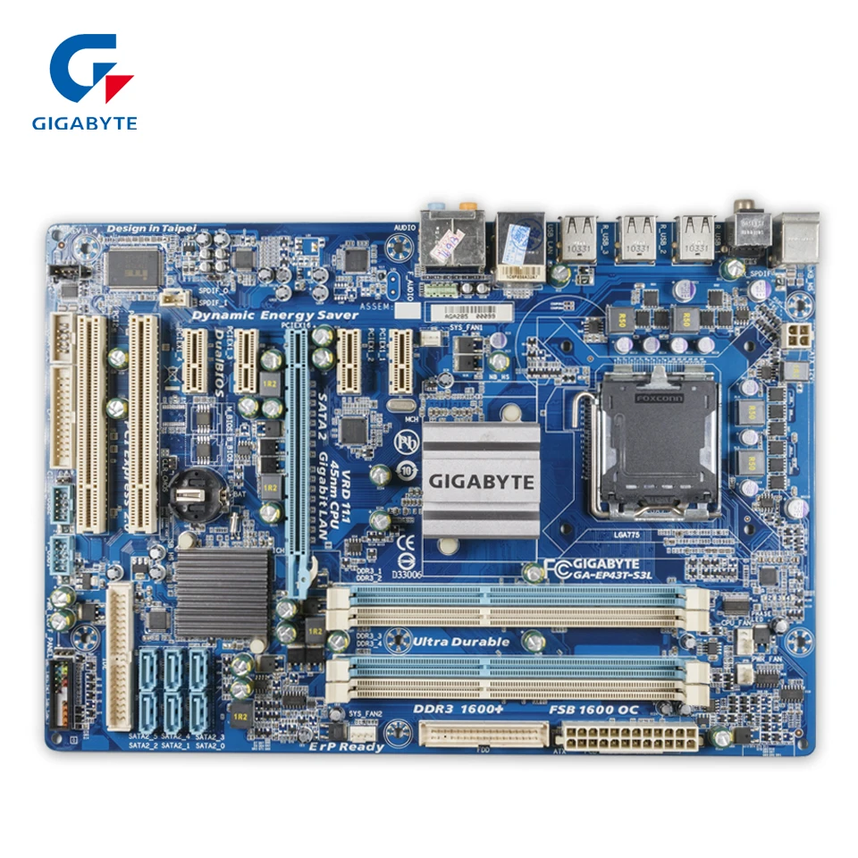 

Gigabyte GA-EP43T-S3L Desktop Motherboard EP43T-S3L P43 Socket LGA 775 DDR3 16GB ATX