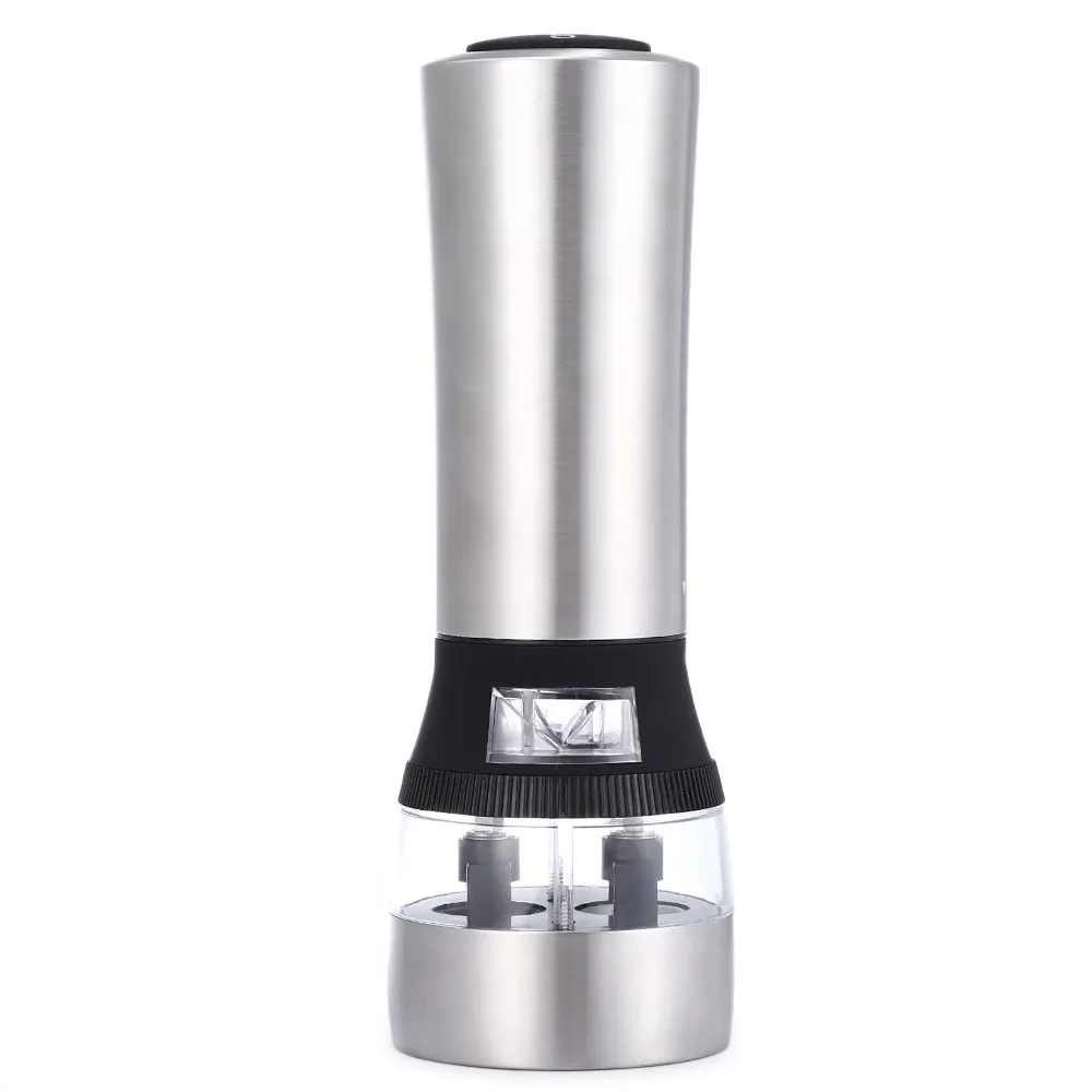 Top Quality 2 in 1 Electric Stainless Steel Pepper Salt Mill Grinder Kitchen Tool Pepper Herb Mill Grinder Kitchen Cooking Tools04