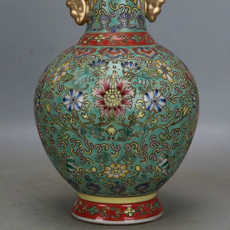 Цзиндэчжэнь антикварные Двойные Уши керамическая классическая настольная ваза ручной работы для украшения
