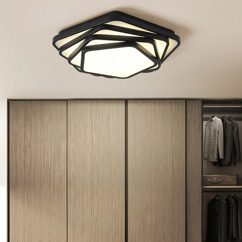 

New Black White Art Modern led ceiling chandelier lights for living room bedroom luminarias chandelier lamp lamparas de techo