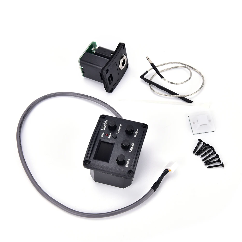 

High Quality Ukelele Uke Piezo Pickup Preamp 3-Band EQ Equalizer Tuner System with LCD Display