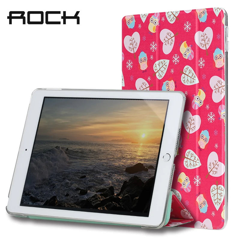 Rock PU Leather Case for ipad 2017 Cover Auto Sleep&Wake Magnetic Tablet Stand Case Soft TPU Back Cover Anne's Garden Series for ipad pro 9 7 5 shapes smart case soft tpu back case slim pu leather magnetic cover for ipad 7 air 3 auto sleep wake a66