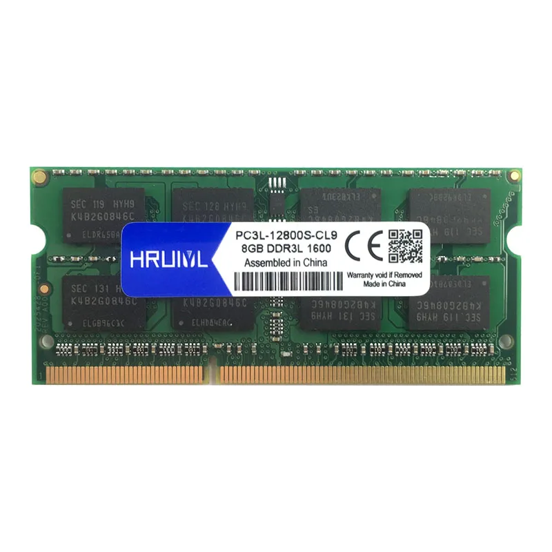 HRUIYL PC3L-12800S 1600 МГц Память DDR3L 8 ГБ 4 ГБ 2 ГБ 1600 МГц для ноутбука sodimm Ram PC3L 12800 1,35 V notebook sdram Memoria