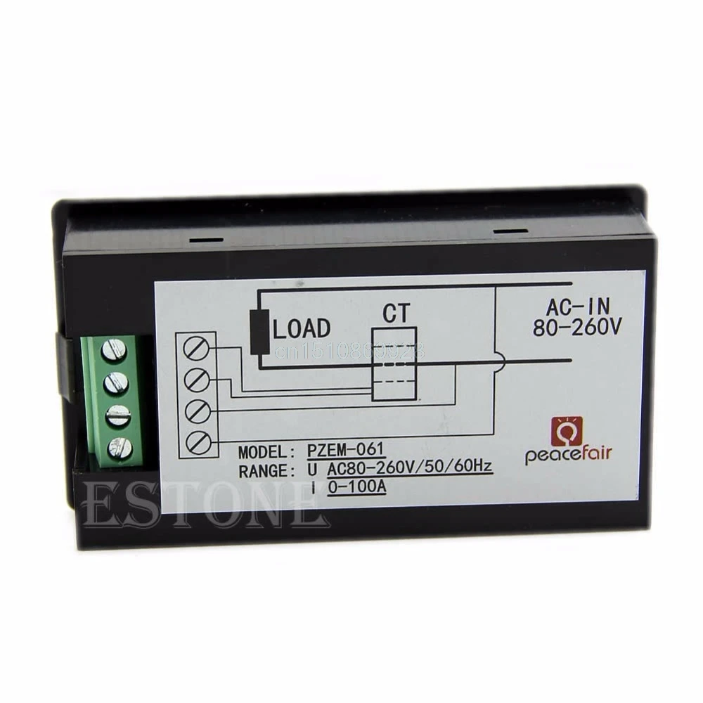 1 шт. AC 80-260V lcd цифровой 100A вольт ватт измеритель мощности Амперметр Вольтметр