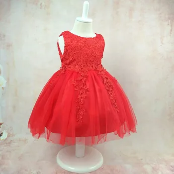 

White Red Ball Gown Party Stage Princess Dresses Bridesmaid Flower Girl Clothes Vestido Infantil 1-8Year Toddler Baby Tutu Dress