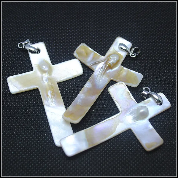 

nature shell pendants mother of pearl christian cross shape nature color size 40x60mm new arrival for 2019 earring or pendants