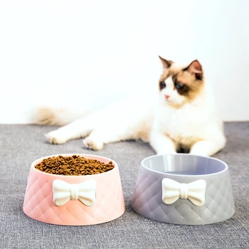 

Cute High Quality Pet Feeders Bow Diamond Pattern Solid and Durable Food Grade Material Bowls for Small Dog and Cat Food Bowls