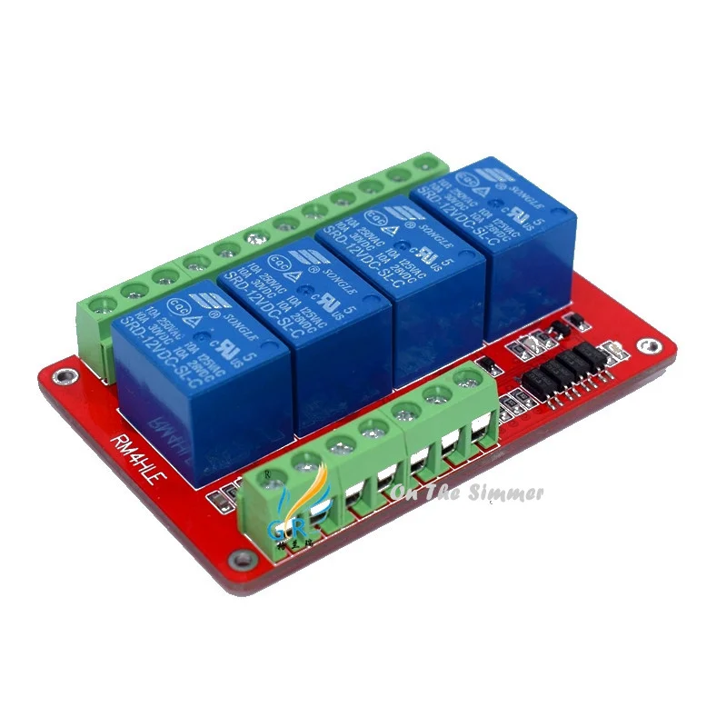 4 way relay module / bidirectional optocoupler isolation / high, low