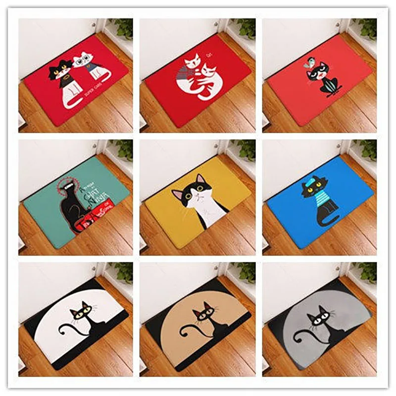 Flannel Carpet Printed Cat Home Decoration 40x60cm 50x80cm Bedroom