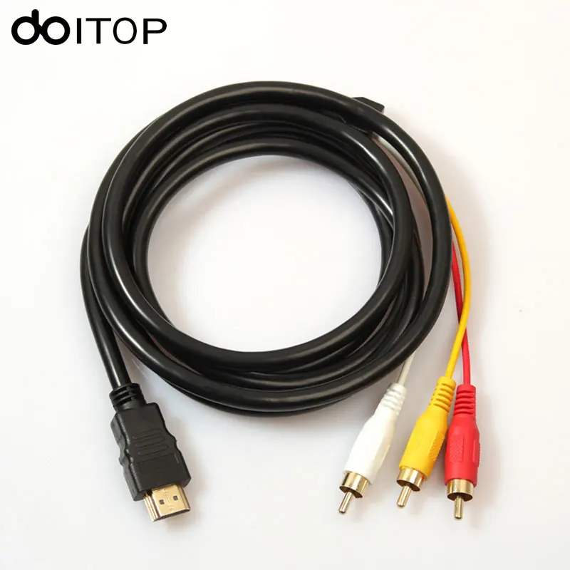 DOITOP HDMI To 3 RCA 1080P Audio Video Cable HDMI Male to 3 RCA AV Female Audio Video Cable 1.5M