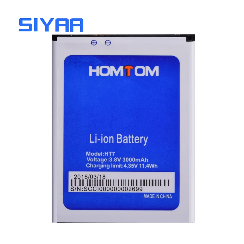 SIYAA HT7 Аккумулятор для HOMTOM HT7 батареи аккумулятор 3000 мАч Высокая емкость литий-ионная аккумуляторная батарея