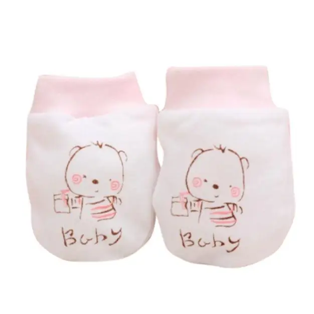 ARLONEET/ зимние детские перчатки, 1 пара милых детских перчаток с рисунками из мультфильмов для маленьких мальчиков и девочек, не царапающиеся варежки для новорожденных, тканевые перчатки, подарок - Цвет: Pink