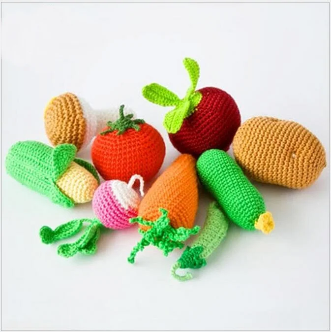 Новый STYLE.1pcs вязаный крючком Bay игрушки, мягкий экологичный амигуруми фрукты/овощи игрушка, подарок новорожденному, kawaii еду игры плюшевые игрушки 024 - изображение