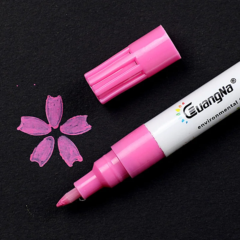 0,7 мм акриловые Краски маркер для белой доски подробный маркировки Цвет Краски ручки для Керамика стекло ROCK фарфоровая кружка дерево ткань из плотной ткани - Цвет: pink