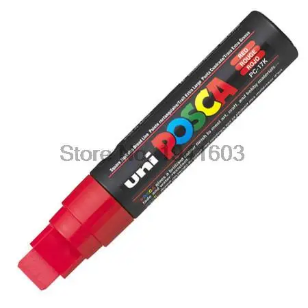 1 шт. Uni Posca PC-17K маркерная ручка-очень широкая Tip-15mm 8 цветов Rotulador POP Poster на водной основе рекламная ручка - Цвет: Красный
