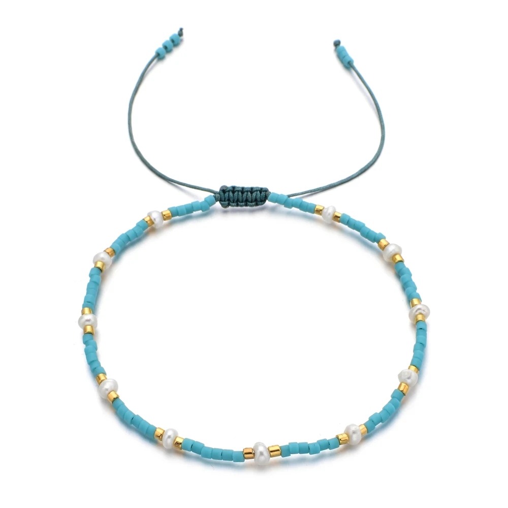 ZMZY Fashion Glass Beaded Small Freshwater Pearl Bracelets for Women Thin Love Temperament Bangles For Girl Gift Wedding Jewelry - Image 2