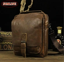 Neue Hohe Qualität Vintage Casual 100% Echtem Leder Rindsleder Männer Kleine Handtasche Handtaschen Schulter Messenger Bag Taschen Für Mann