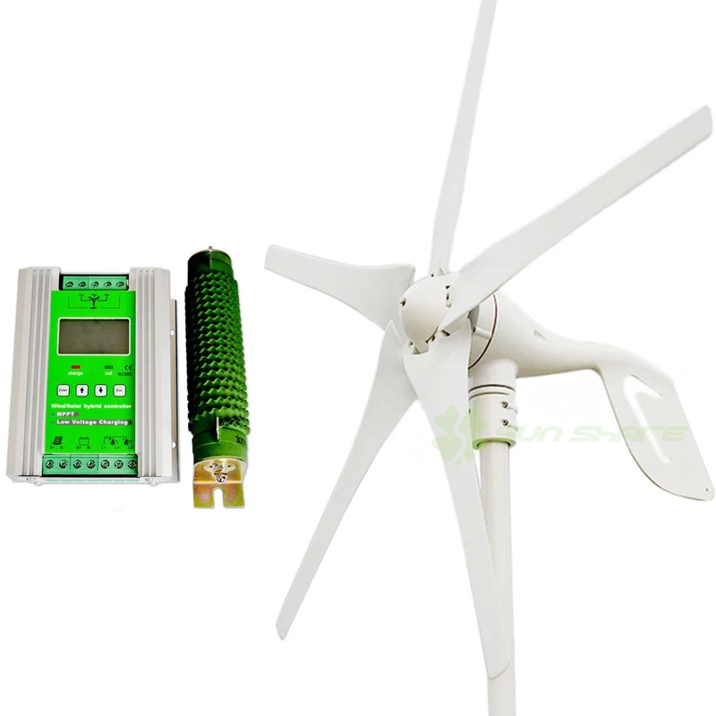400w 5blades wind turbine + MPPT controller