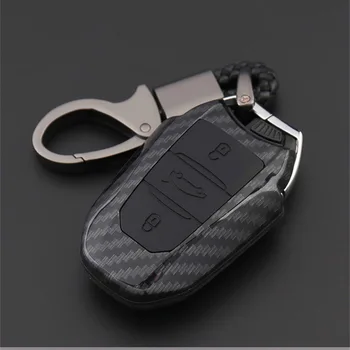 

1set Carbon Fiber Car Remote Key Fob Cover Case Holder Protect for Peugeot 301 308 308S 408 2008 3008 4008 5008 Car Accessories