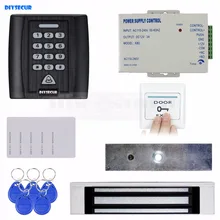 DIYSECUR Door Bell Button180kg Magnetic Lock 125KHz RFID ID Card Reader Password Keypad Access Control System Security Kit KS158