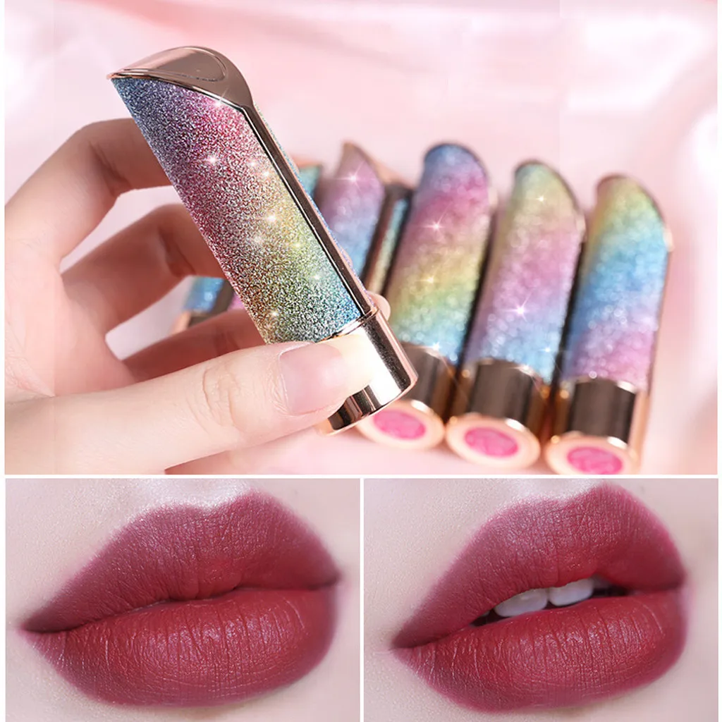 

Ladies fashion red matte lipstick Makeup Waterproof Sexy Hydrating Long Lasting Lip Gloss Lipstick pinta labios hidratante
