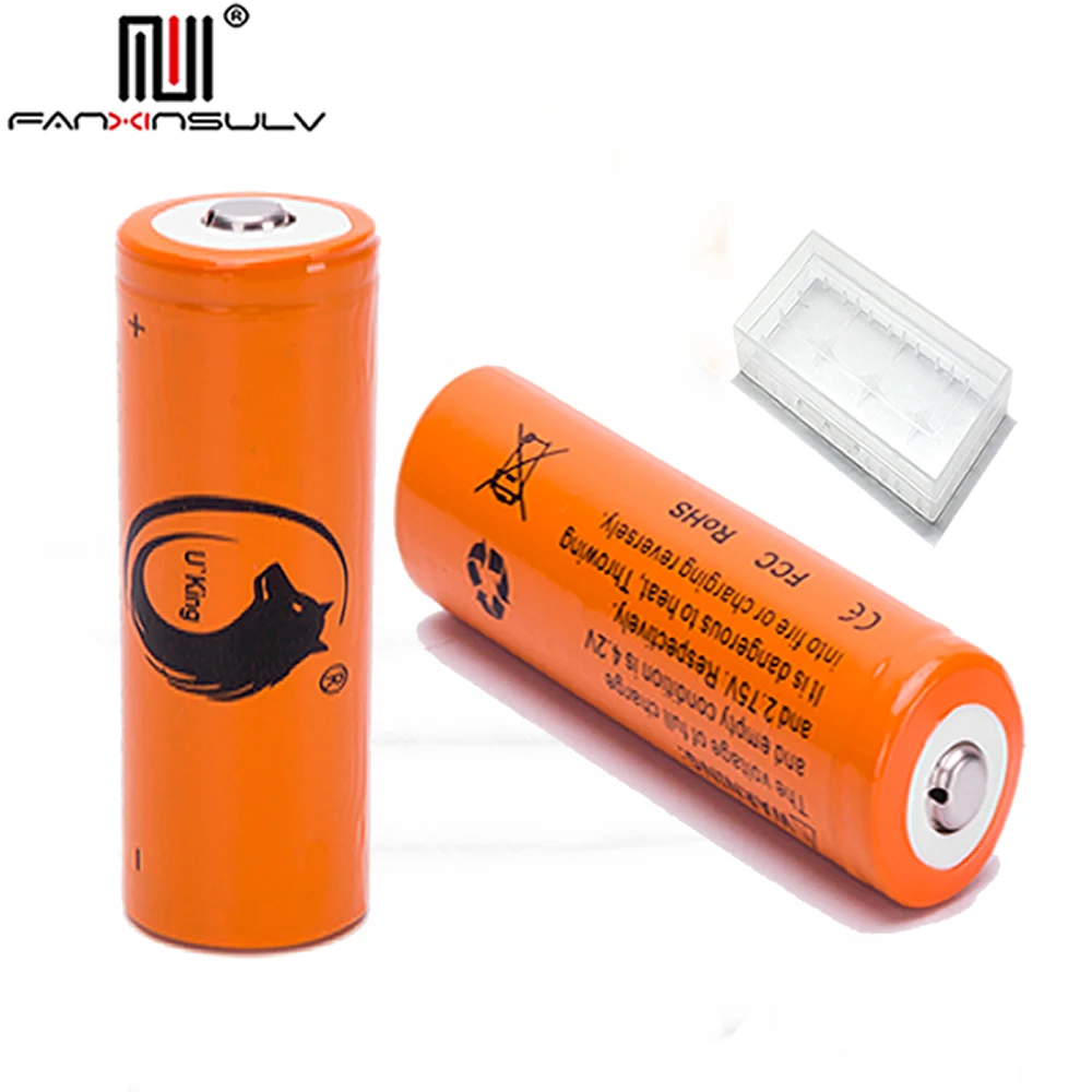 

2Pcs 3.7V 4200mAh 18650 battery + Battery case 18650 lithium rechargeable battery For Strong light Flashlight batteries TRACKE
