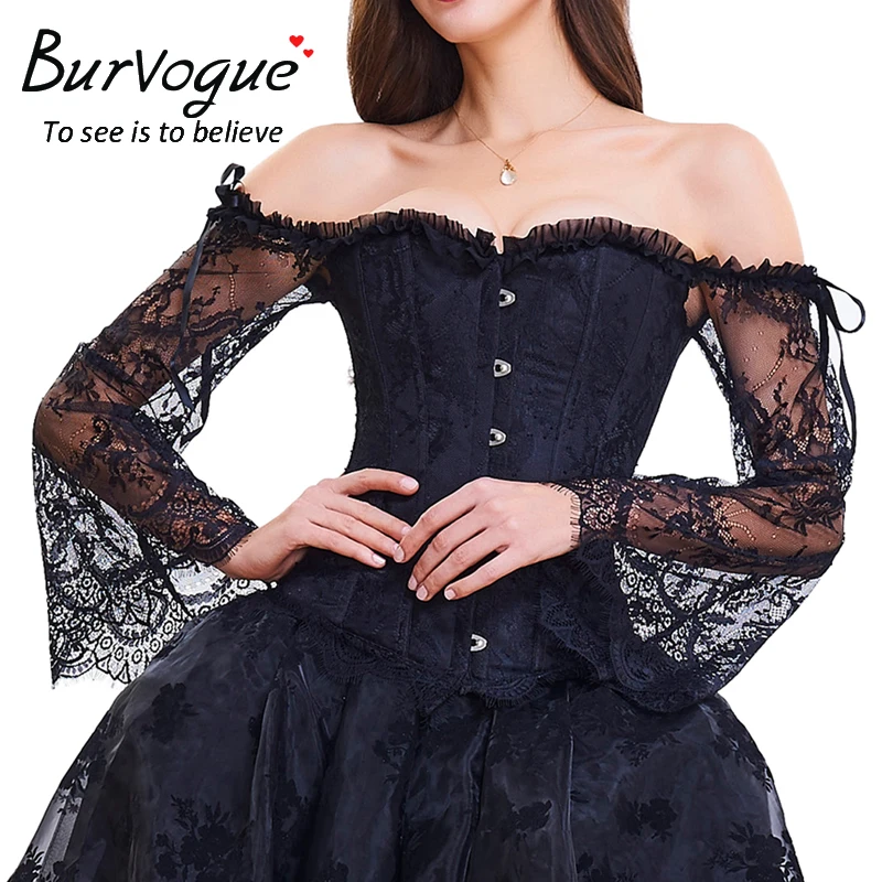 Burvogue Sexy Floral Lace Steampunk Overbust Brocade Corset Vintage Women Satin Corset and Bustier Tops Gothic Halloween Costume Burvogue Sexy Floral Lace Steampunk Overbust Brocade Corset Vintage Women Satin Corset and Bustier Tops Gothic Halloween Costume