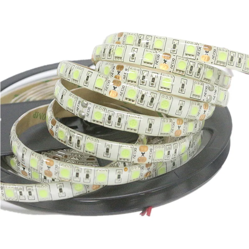 5 м/упак. 5050 SMD более яркая светодиодная лента постоянного тока 12 В 60 светодиодов/м