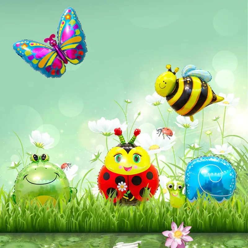 

Cartoon animal insect frog butterfly ladybug snail aluminum film balloon baby birthday party decoration toy