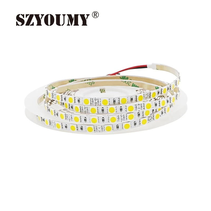 Szyoumy Светодиодные полосы SMD 5050 свет не Водонепроницаемый Клейкие ленты fita 5 м 420led DC 12 В Surper яркий 84led/ м полосы Клейкие ленты