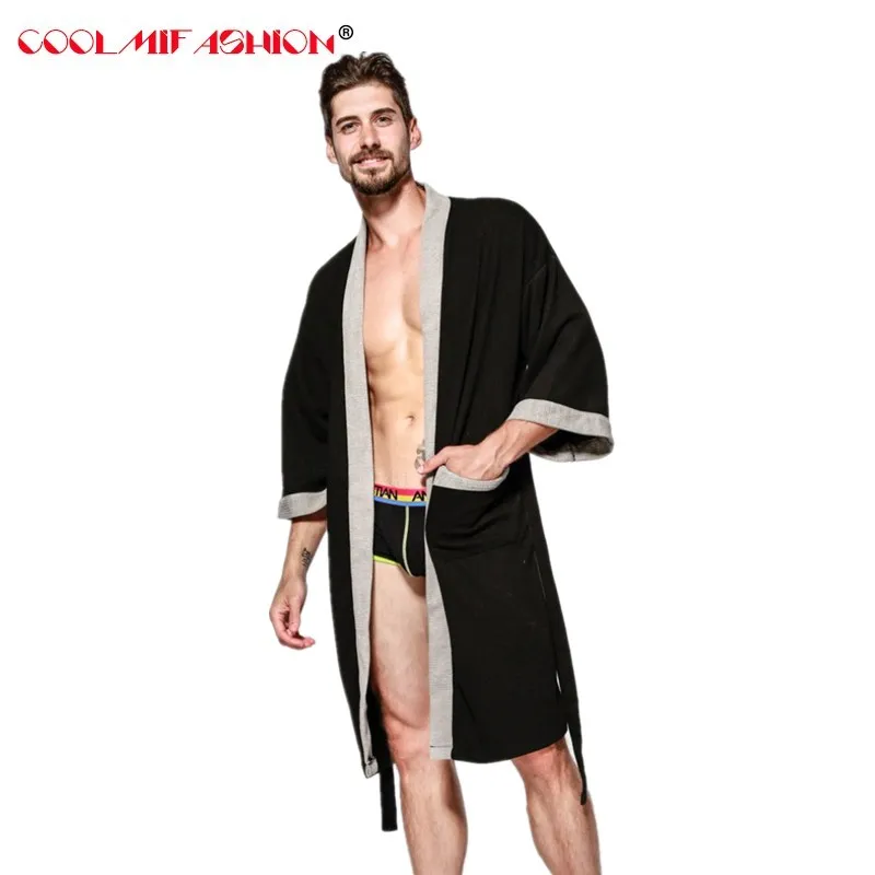Waffle Robes Spring Winter Autumn Casual Cotton Male Nightwear Kimono Bathrobe Belt Elegant Bathroom Spa Men Homewear Long Robe Waffle Robes Spring Winter Autumn Casual Cotton Male Nightwear Kimono Bathrobe Belt Elegant Bathroom Spa Men Homewear Long Robe