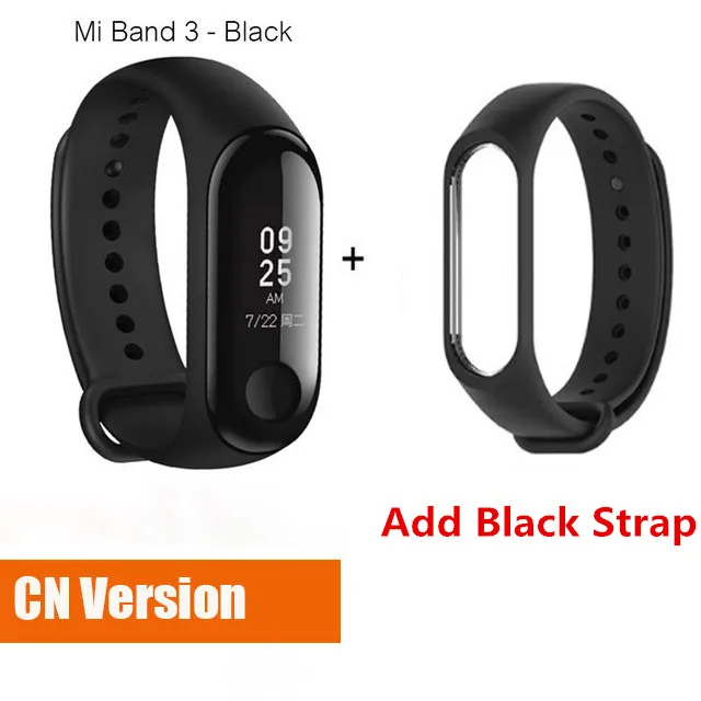 Xiaomi mi Band 3 умный фитнес-браслет трекер Смарт-часы браслет OLED тачпад монитор сна Пульс mi Band 3 - Цвет: CN add Black