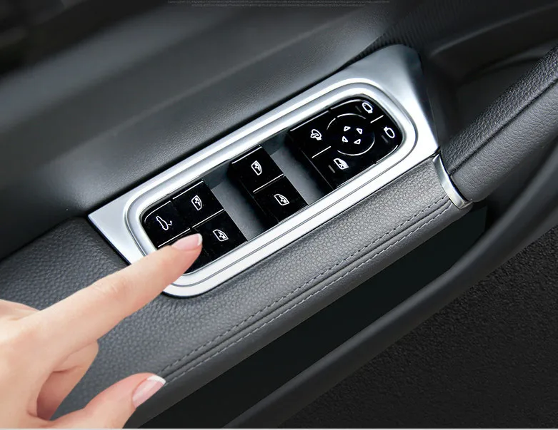 ABS интерьер двери окна лифт переключатель панель Крышка для Porsche Cayenne автомобиля декоративная рамка крышка внутренние наклейки для авто