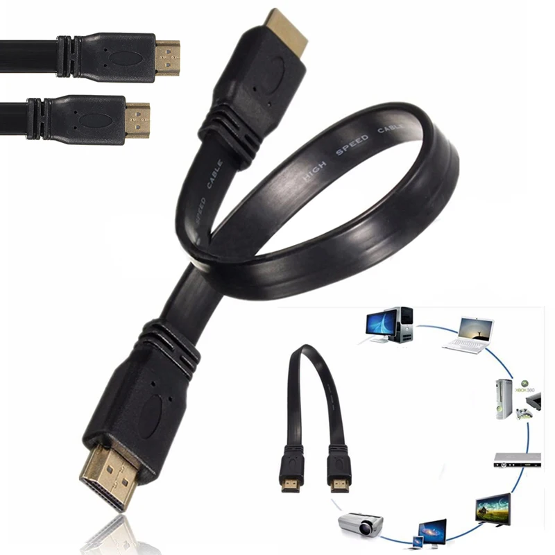  Ad alta Velocità Cavo HDMI Full HD Corta HDMI Maschio a Spina Maschio Cavo Piatto Cavo Ampiamente U