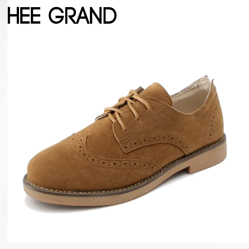 

HEE GRAND Women Flats 2018 New Spring Fashion Shoes Women Causal Shoes Bullock Women Shoes with Lace-up Oxfords XWD6543