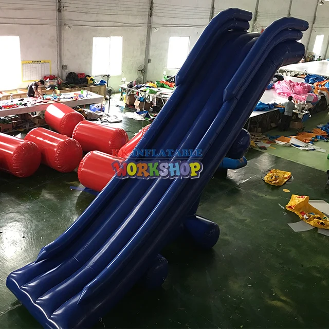 Commercial Water Play Equipment Floating Water Inflatable Dock Slide Yacht Inflatable Water Slide 1