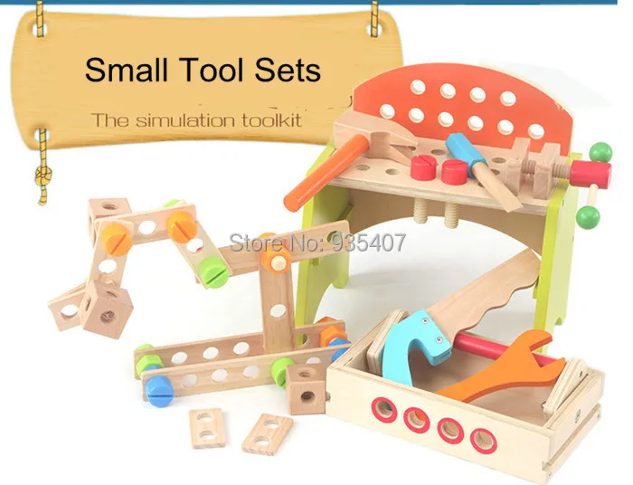 

New Wooden Toy Small Tool Sets The simulation toolkit Free Shipping