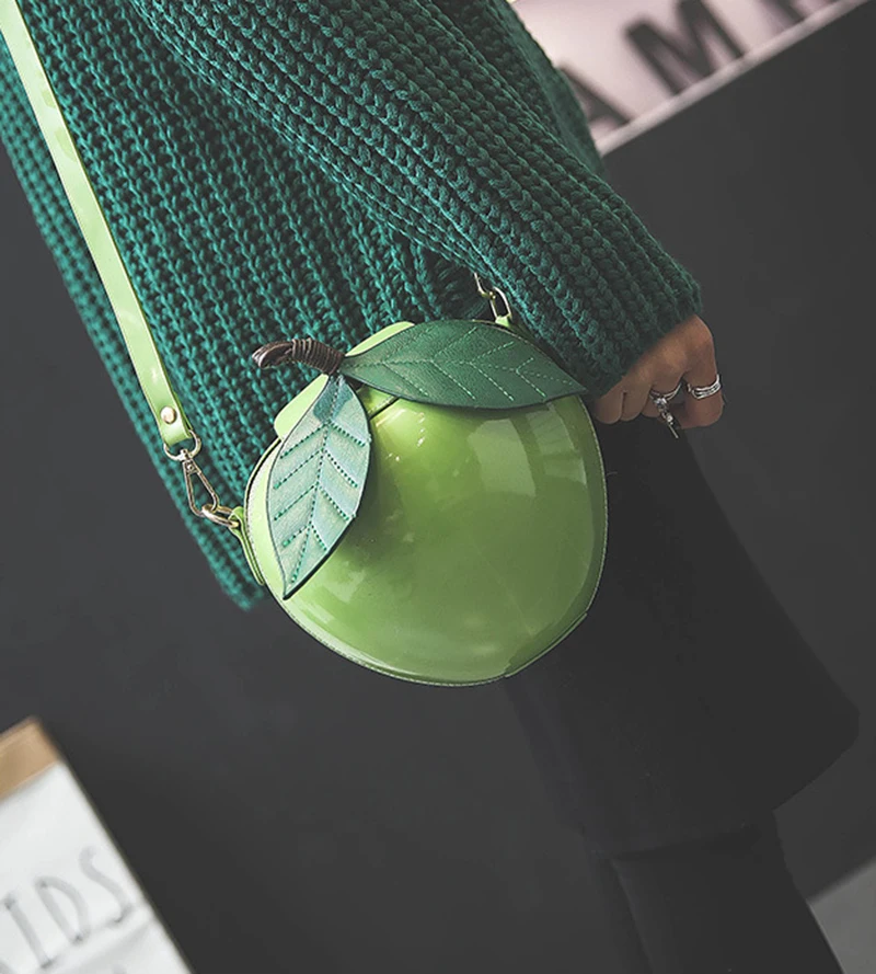 Новые популярные милые Мультяшные сумки в форме яблока, сумка на плечо для девочек, мини сумки через плечо, индивидуальный кошелек, модная сумка-мессенджер