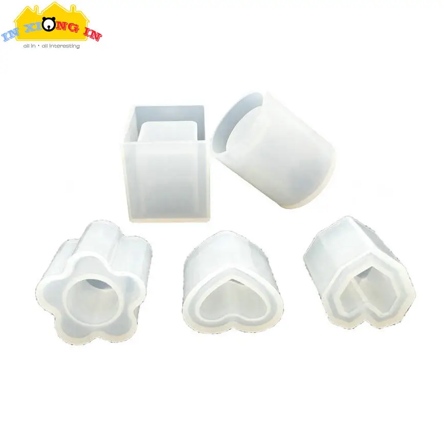 

Clear Heart Silicone Mold for Epoxy Resin Flower Pen Container Organizer Square Round Storage Holder Molds Craft Jewelry Making