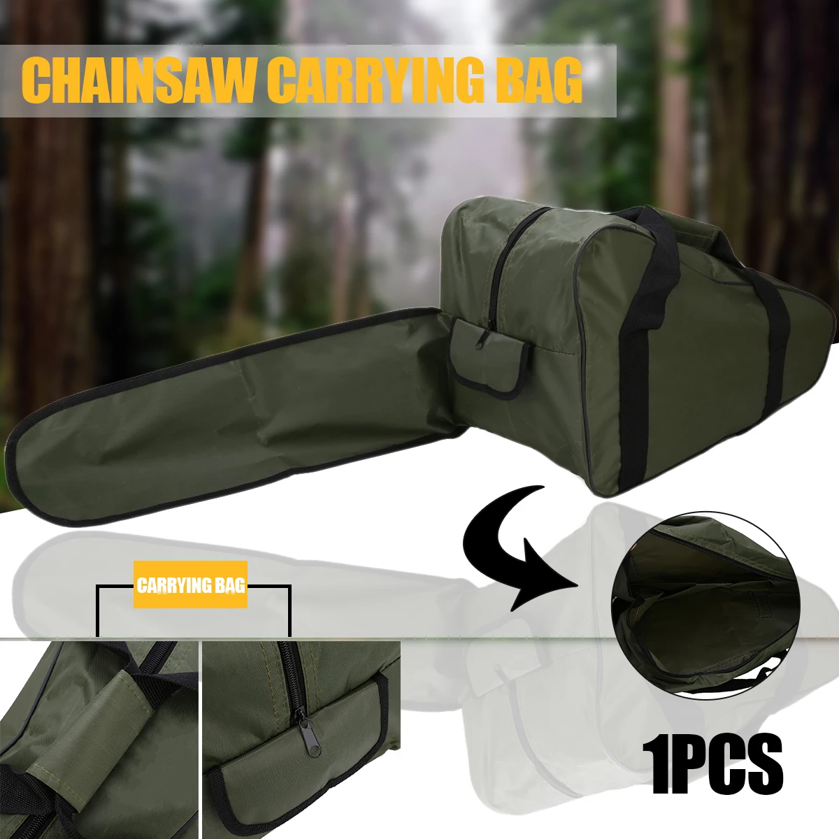 20'' Chainsaw Carrying Bag Case Green Oxford Fabric Chainsaw Storage Bags Protective Holdall