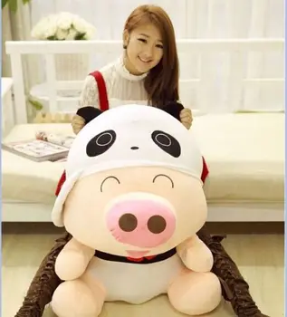 

filling toy huge about 95cm Mcdull pig plush toy turned to panda, rabbit ,frog,duck soft hugging pillow birthday gift w3528