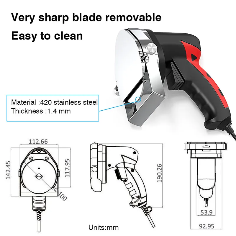 New Kebab Slicer Electric Meat-cutting Machine Portable Hand-held Kebab Knife With Two Blades Sliced Meat Gyros Cutter USUKEU (6)